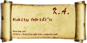 Kukity Adrián névjegykártya